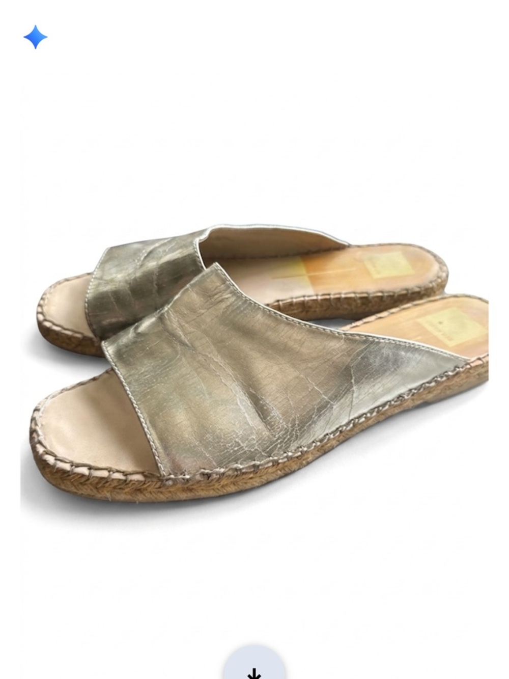 Dolce Vita Metallic Silver Slide Espadrille Mule